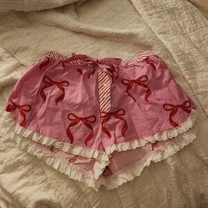 Holiday Pink Lace Shorts